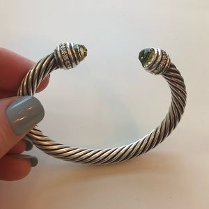 David Yurman Praisiolite & Diamond Cable Bracelet